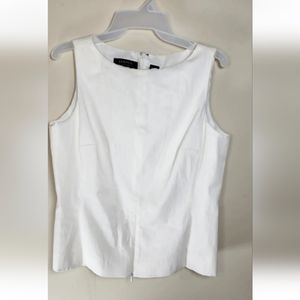 Dana Buchman Petite 12 Womens White Top Sleeveless Front Zip Feature Back Zip